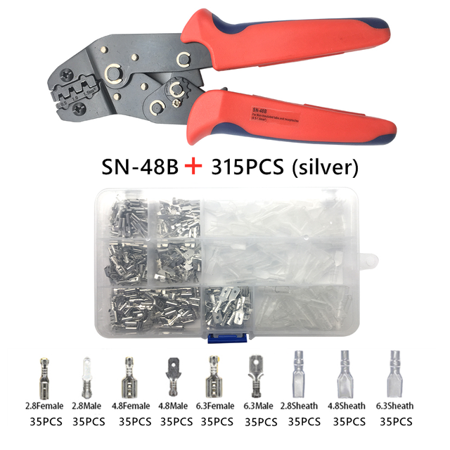 900/600/315pcs 2.8/4.8/6.3mm Insulated Crimp Terminals Seal Electrical Wire Connectors Crimp Terminal Connector Assortment Kit