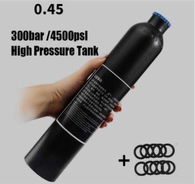 Aeronautic Aluminum Paintball PCP Cylinder Oxygen Tank Compressed Air Bottle without High Pressure Regula 0.25L/0.35L/0.45L/0.5L