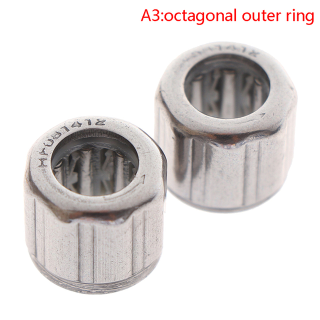 2pcs bearing HF081412 outer ring octagon/outer hexagonal/smooth surface/outer knurled one-way needle roller bearing