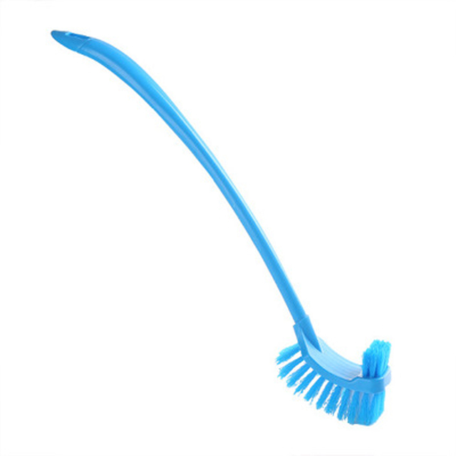 Portable Plastic Toilet Brush Bending Long Handle Bathroom Toilet Bowl Scrub Double Sided Cleaning Brush Bathroom Accessories