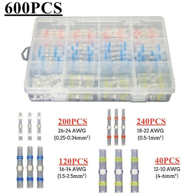كم ختم لحام مقاوم للماء ، موصلات الكابلات القابلة للتقلص بالحرارة ، أطراف الكابلات الكهربائية ، وصلات معزولة ، 800 قطعة