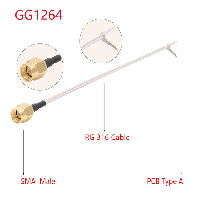 100pcs RG316 Cable Single End SMA Male to PCB Soldering Pigtail WiFi Wireless Router GPS GPRS Low Loss Jackplug Wire Connector