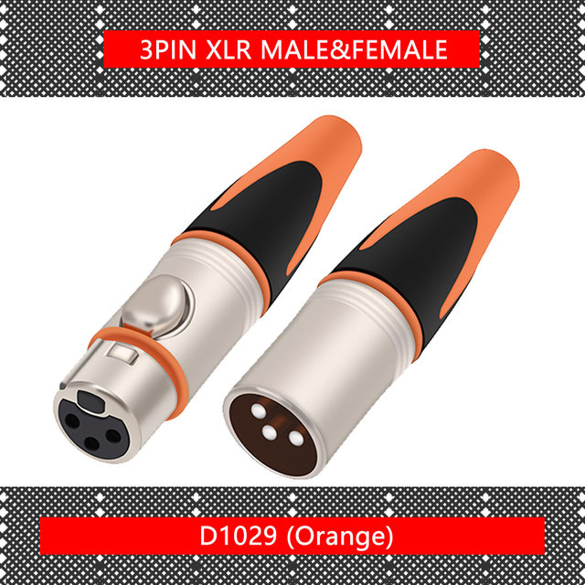 10pcs/lot XLR Plug Waterproof 3Pin Metal XLR Adapter Female/Male Microphone Connector Plug Straight Balanced Socket