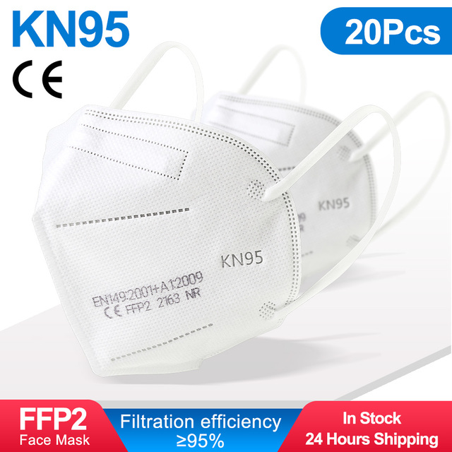 1-100pcs KN95 Mask Mascherine FFP2 FFPP2 5 Layer Adult Face Mask ffp2mask ffp2 CE Certificate mascarillas fpp2 homologada ffp3