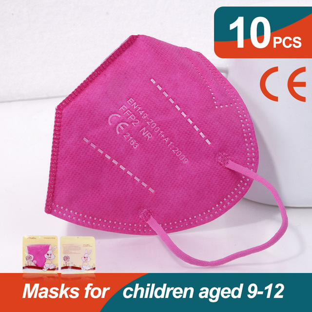 10-50 قطعة KN95 قناع N95MASK ffp2mask 9-12 سنوات للأطفال ffp2 mascarillas fpp2 niños homologadas negras masques منظمة ffpp2