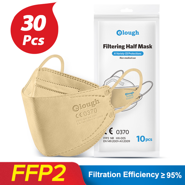 قناع Elough ffp2 mascarillas kn95 معتمد من 4 طبقات قناع قابل لإعادة الاستخدام قناع الوجه fpp2 ماسكارا الوجه الواقية ffpp2 masque