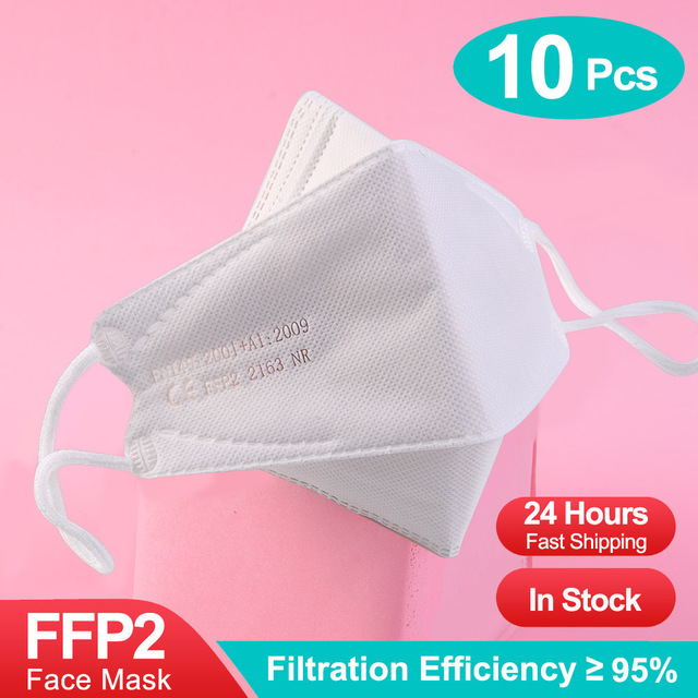 10-100 قطعة قناع لون ffp2fan kn95 اقنعة ce اسماك mascarillas ffp2reuse zable الكبار kn95 قناع وافق قناع الوجه الصحي fpp2