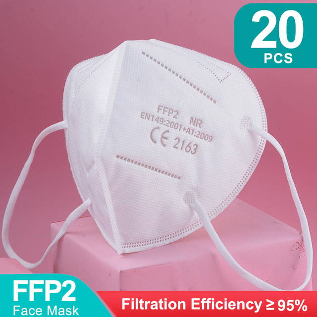 10-200pcs FFP2 Mascarillas FFP2 Negras FPP2 Masks 5 Layers Adult Reusable Black KN95 Maske Protective Face Mask FFP2MASK CE FPP3