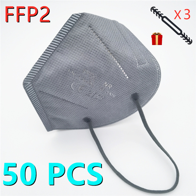 10-100pcs FFP2 Mascarillas Black Adult ffp2fan Approved Colors Respiratory fpp2 Face Mask Mascherine ffpp2 CE Fast Delivery