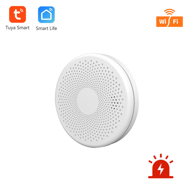 WIFI 2 in 1 Smoke Carbon Monoxide Combo Detector CO Gas Smoke Alarm Sensor 85DB Sound Alarm Tuya Smart Security Alarm System