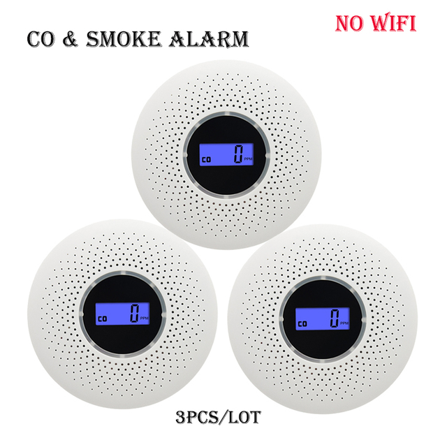 Smoke And Carbon Carbon Monoxide Detector Fire Protection Combination Smoke Co Alarm Built In Beep Battery Powered Easy To Install