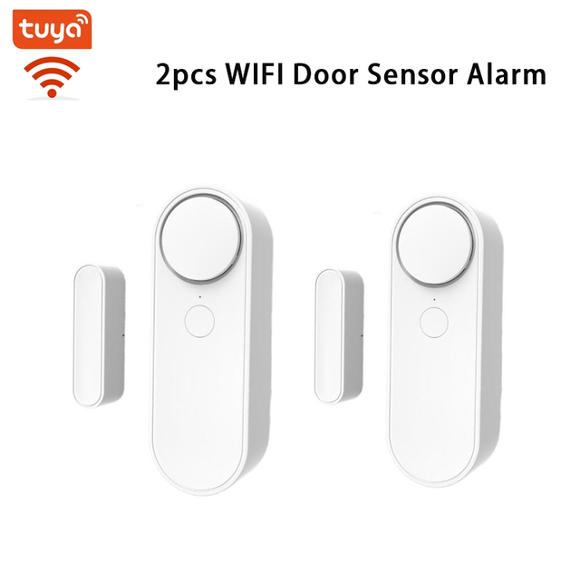 Smart Home Door Switch Magnetic Sensor Window Detector Compatible with Alexa Tuya APP Remote Control and Alerts