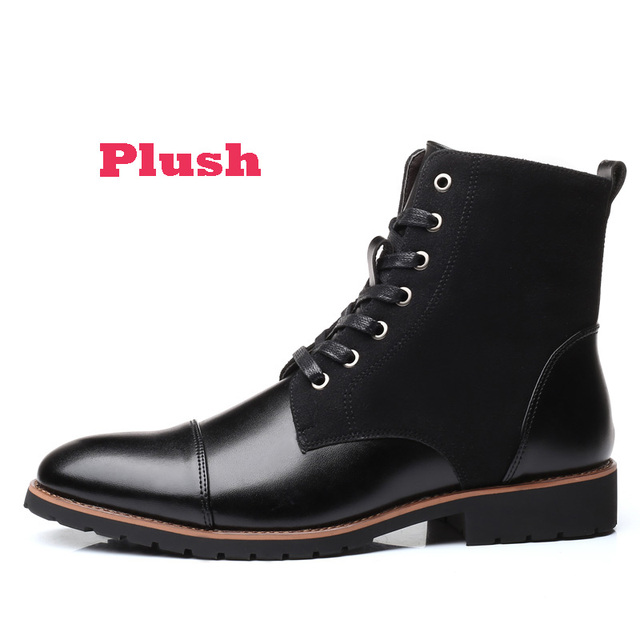 ZYYZYM Autumn Winter Men's Leather Shoes High Quality Cool Motorcycle Boots Size 38-48