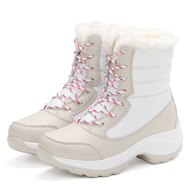 New winter women boots high quality keep warm mid-calf snow boots women lace-up comfortable ladies boots chausiras femme