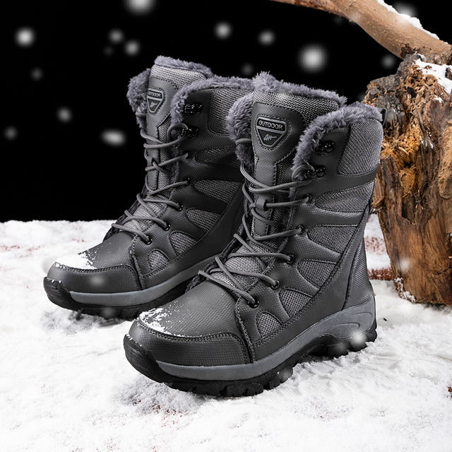 SOLIBEN New Winter Men Women Warm Snow Boots Botas De Neve Sabatos De Reflective Padded Winter Boots Boots Platform Boots