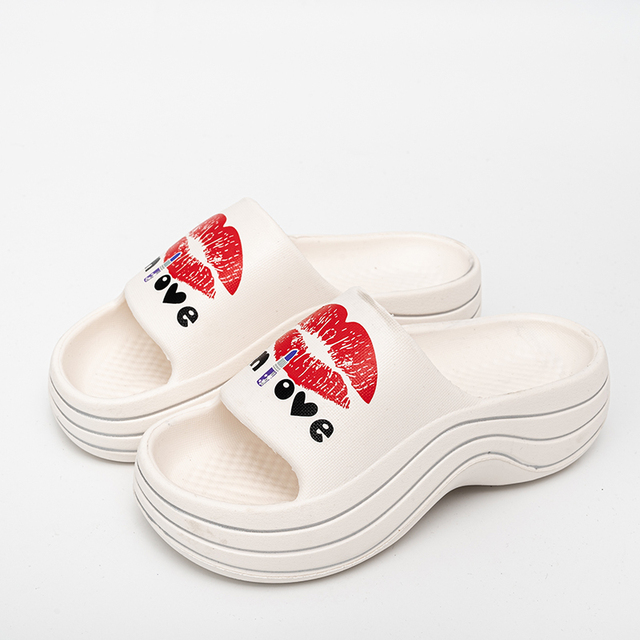 Sexy Lips Print Women Summer Slippers Fashion EVA Thick Platform Beach Sandal Home Slippers Non-slip Flip Flops for Women