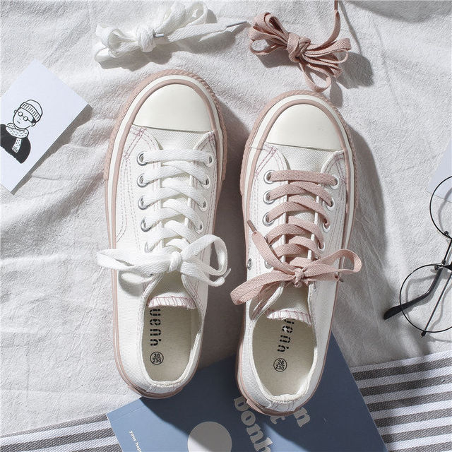 2022 Spring Basic Stylish Women Espadrilles Candy Color Students Outdoor Casual Canvas Sneakers White Concise Zapatillas Mujer