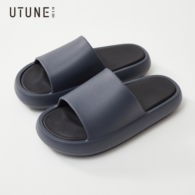 UTUNE Summer Outside Slippers Men Shoes EVA Soft Outdoor Sneaker Platform Slides Women Thick Sole Non-slip Indoor Beach Sandals