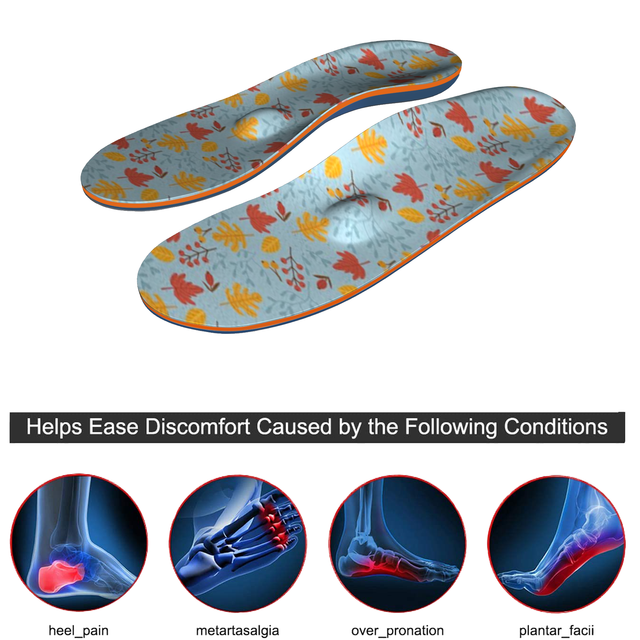 Plantar Fasciitis Feet Insoles Orthotic Shoe Inserts High Arch Support Metatarsalgia Flat Feet Orthotic Sole Shoes Women