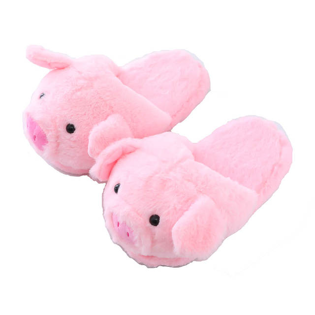 Women lovely flip flop cute pig girls hape home floor soft stripe slippers women's shoes winter spring warm shoes chaussure femme