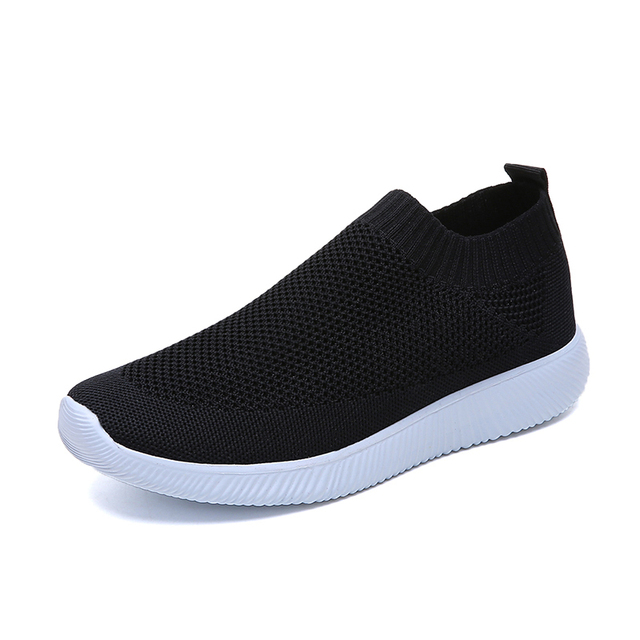 Rimocy Breathable Air Mesh Knitted Sneakers Women 2022 Spring Summer Plus Size Ladies Flats Comfortable Soft Casual Shoes Woman