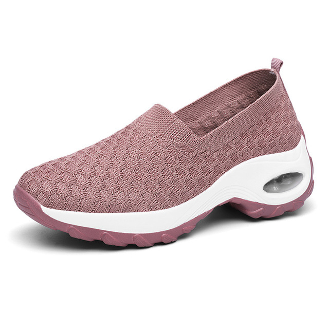 Ladies Breathable Lazy Shoes Comfortable Air Cushion Shock Absorbing Sneaker Outdoor Casual Shoes