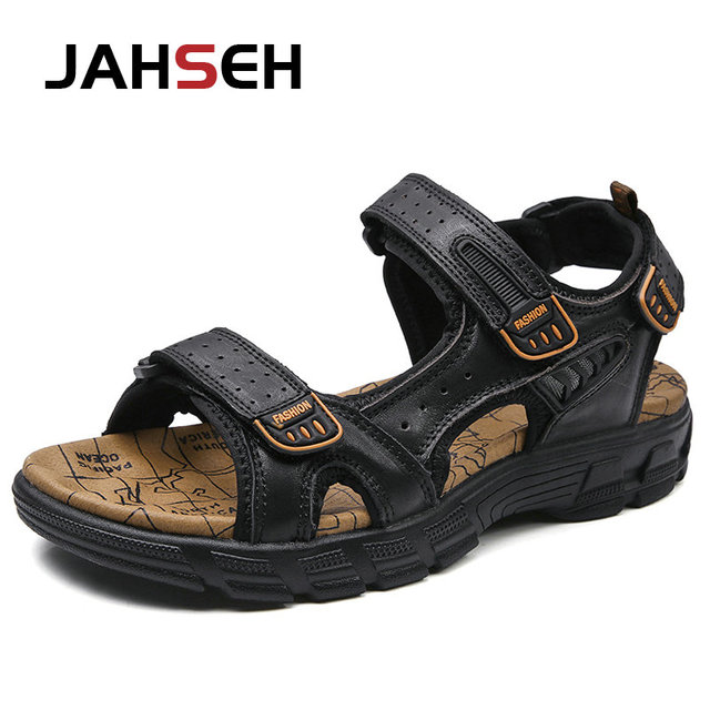 Classic Brand Mens Sandals Summer Genuine Leather Sandals Men Outdoor Lightweight Sandal Holiday Fashion Shoes For Men