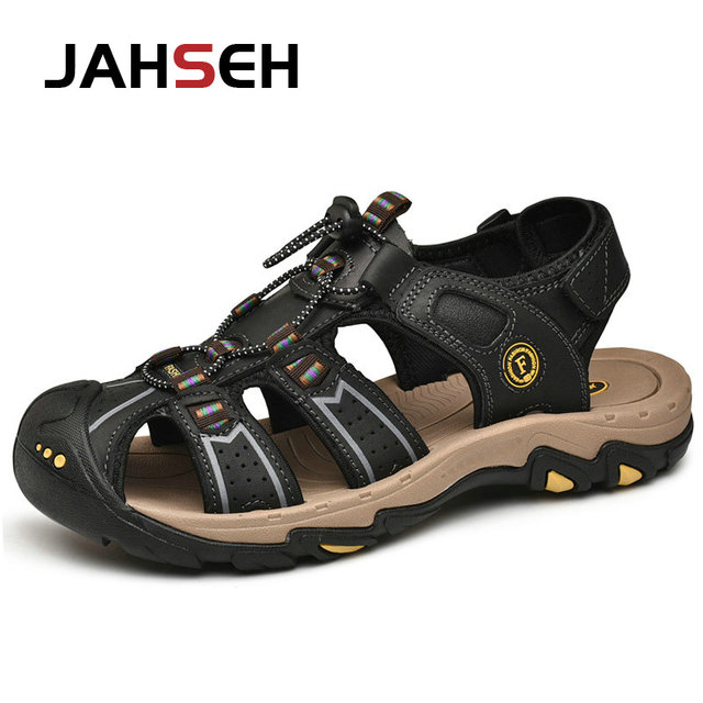 Classic Men's Sandals Summer Soft Sandals Comfortable Men Shoes Genuine Leather Sandals Big Size Soft Outdoor Men Roman Sandals