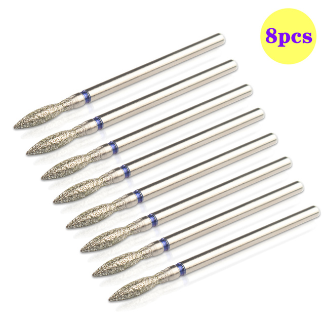 8pcs Diamond Milling Cutter for Manicure Set Nail Drill Bits Accessories Nozzles for Manicure Cutters Pedicure Sanding Nail File