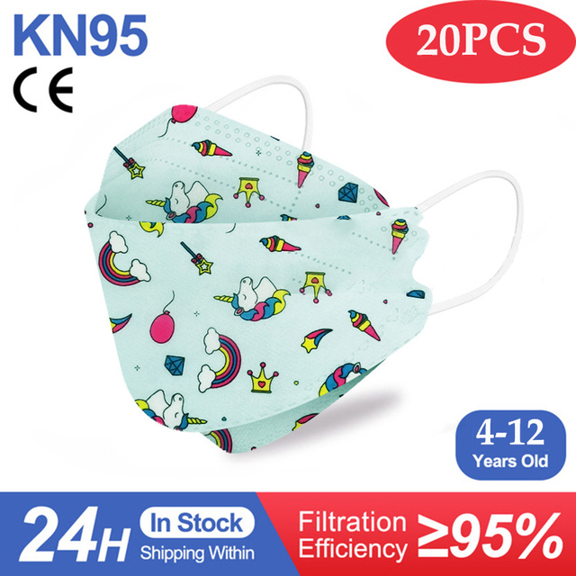 Kn95 أقنعة الاطفال fpp2 المعتمدة قناع للطفل الأسماك المطبوعة الكرتون الفم قناع KN95 Mascarilla Infantil kf94fan ffp2fan Ninos