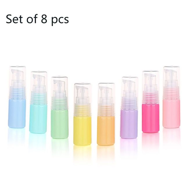 8pcs 10ml Macaron Candy Color Refillable Empty Cosmetic Bottles Sample Pump Vial Container Cream Lotion Storage Pot