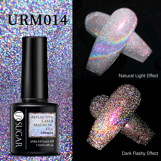 UR SUGAR Reflective Cat Magnetic Laser Gel Nail Polish Rainbow Gel Shine Semi Permanent Soak Off UV LED Varnish Nail Art