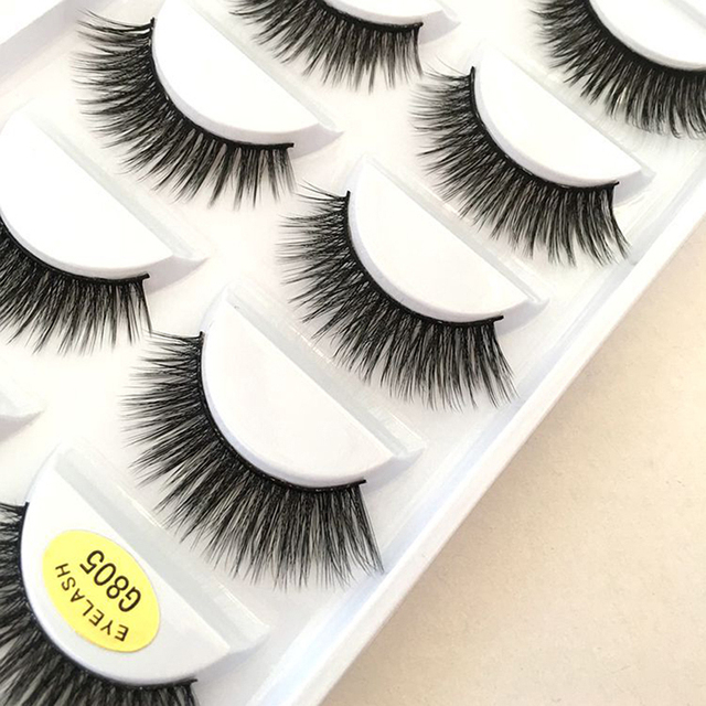 5 Pairs 3D Mink Lashes Natural Eyelashes Dramatic False Eyelashes Faux Cils Makeup Wholesale False Eyelashes Extension New Woman