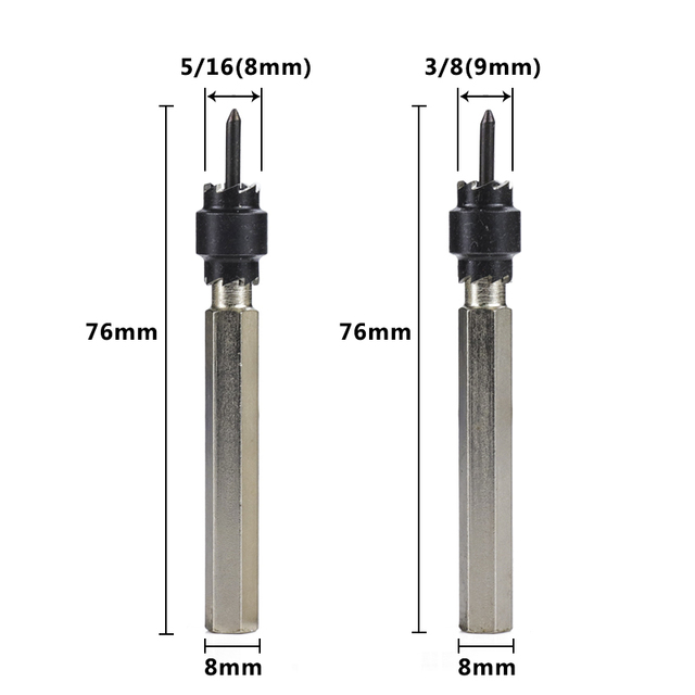 XCAN - Stainless Steel Double Sided Metal Drill Bits, 3/8", 5/16"