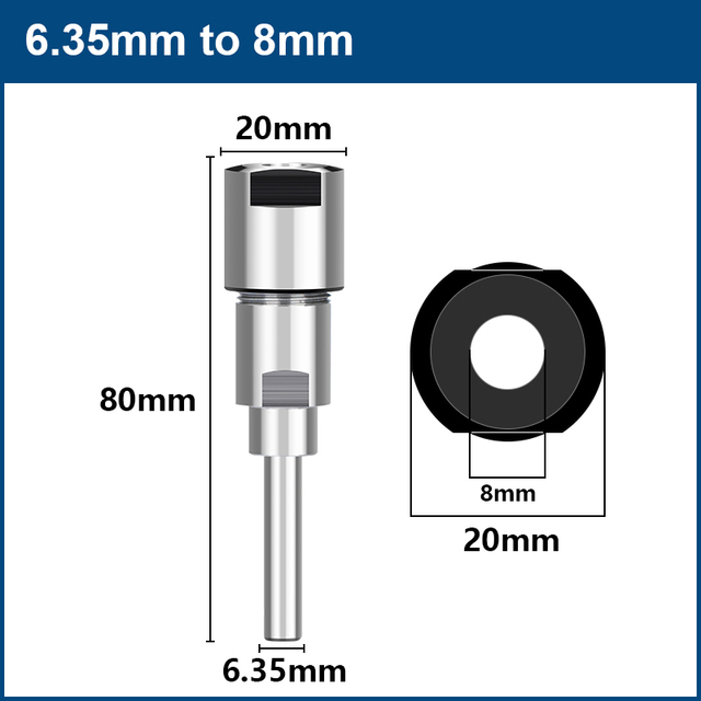 XCAN Router Bit Extension Rod 6/6.35/8/12/12.7mm Shank Wood Milling Cutter Tool Collet Holder Engraving Extension Machine