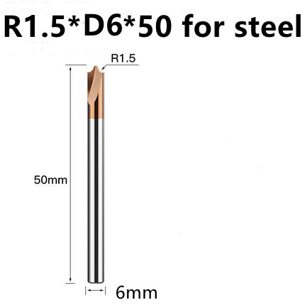 Tungsten Carbide Radius Corner Rounding Cutter End Mill Tool CNC R0.5 R1 R2 R3 R6 Chamfer Out Radish Quarter Circle Router