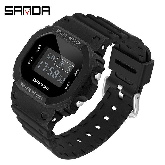 SANDA Fashion Simple Sports Watch Women Casual Military Watches Alarm Clock Shock Resistant Waterproof Digital Watches Female 293