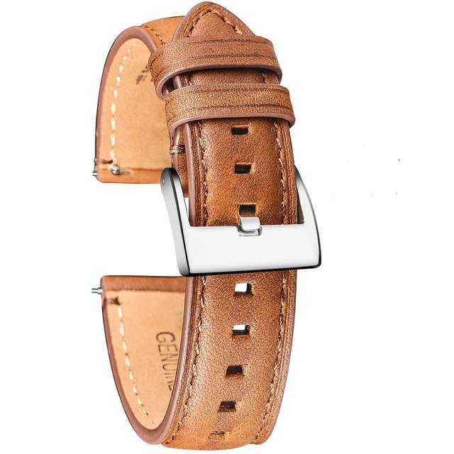 HEMSUT Genuine Leather Watch Strap for Man Women Quick Release Handmade Vintage Cowhide Watch Strap 18mm 20mm 22mm 24mm