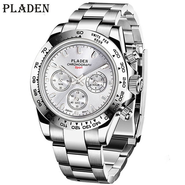 Bladen Watch New Fashion Men Business Chronograph Stainless Steel Quartz Watches Male Sport Luminous Diving Montre Homme 2022