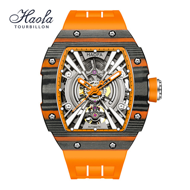 Haofa luxury automatic men's watch skeleton mechanical self-wind luminous movement men's watch 80H power reserve 1906