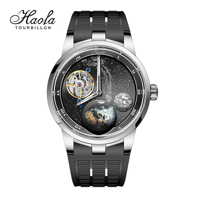 Haofa 1952 Carousel Mechanical Watch Men Sapphire Carousel Starry Energy Reserve 80H Luxury Wristwatches relógio masculino