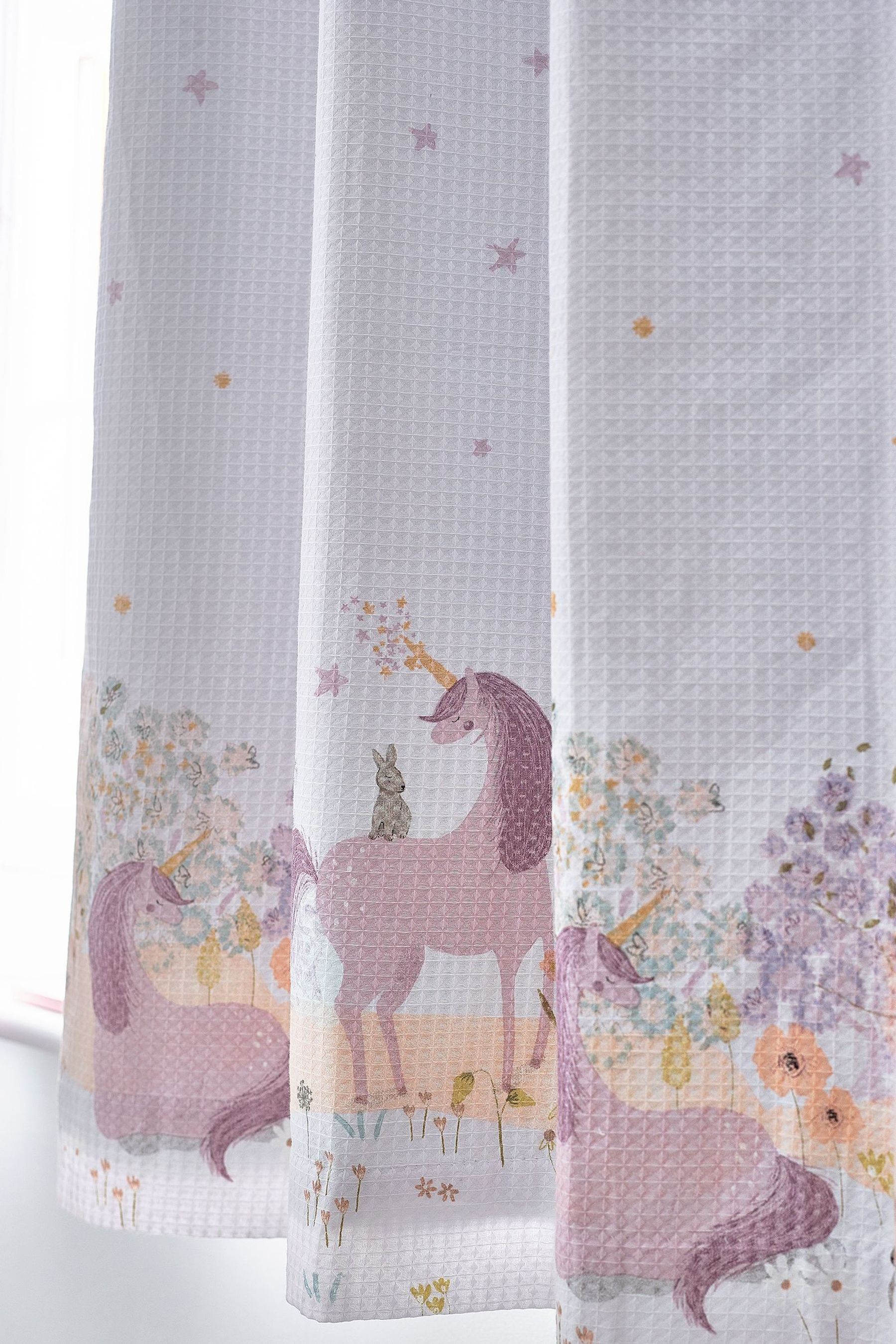 Unicorn Waffle Eyelet Blackout Curtains