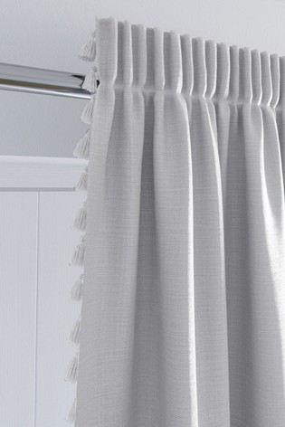 Textured Tassel Curtains Pencil Pleat Blackout/Thermal