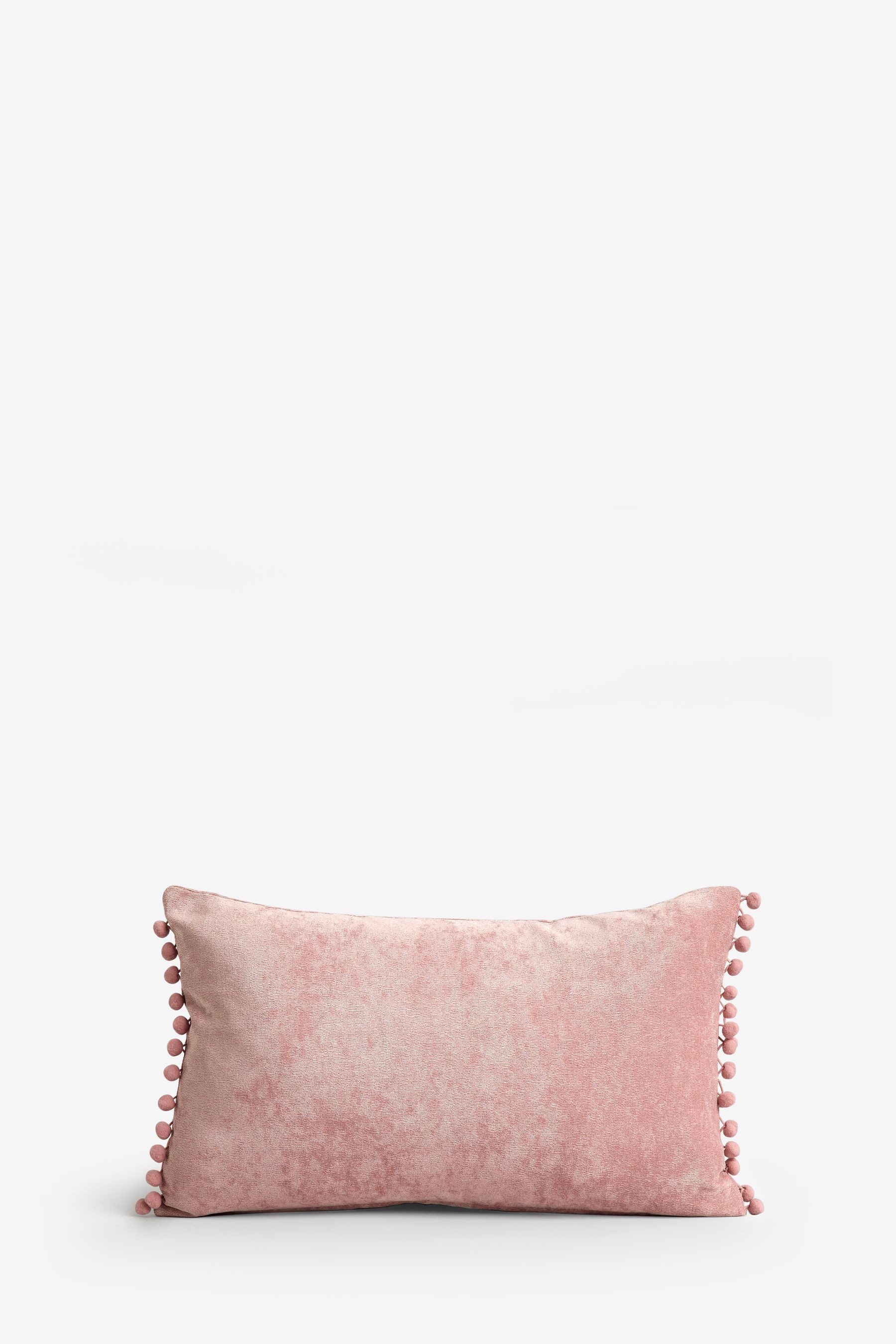 Soft Velour Pom Edge Cushion