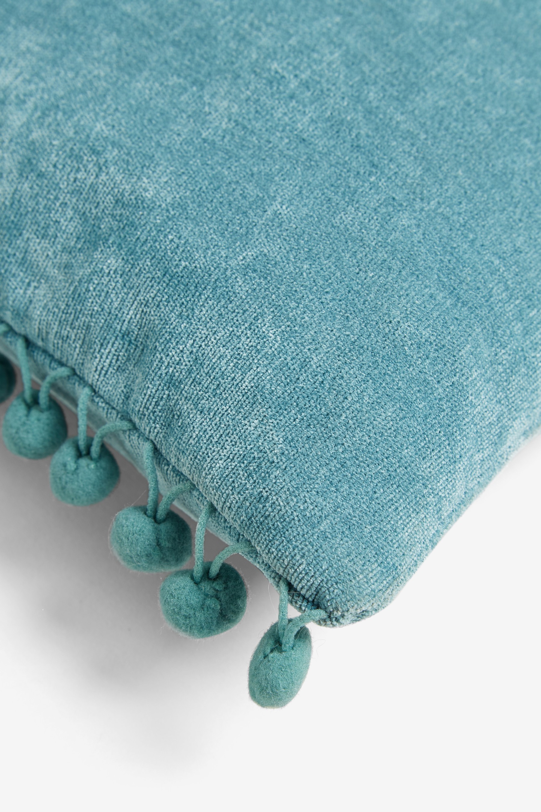 Soft Velour Pom Edge Cushion