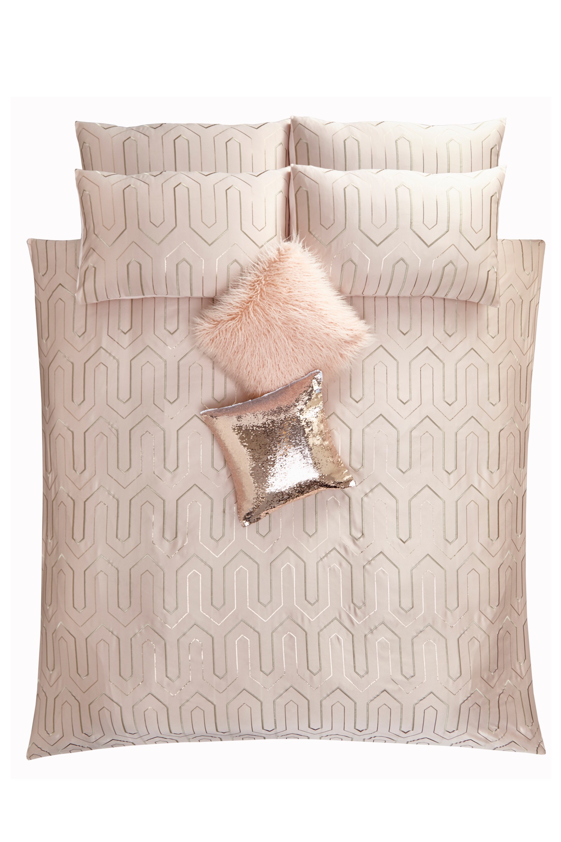 Tess Daly Phoebe Art Deco Sequin Duvet Cover and Pillowcase Set