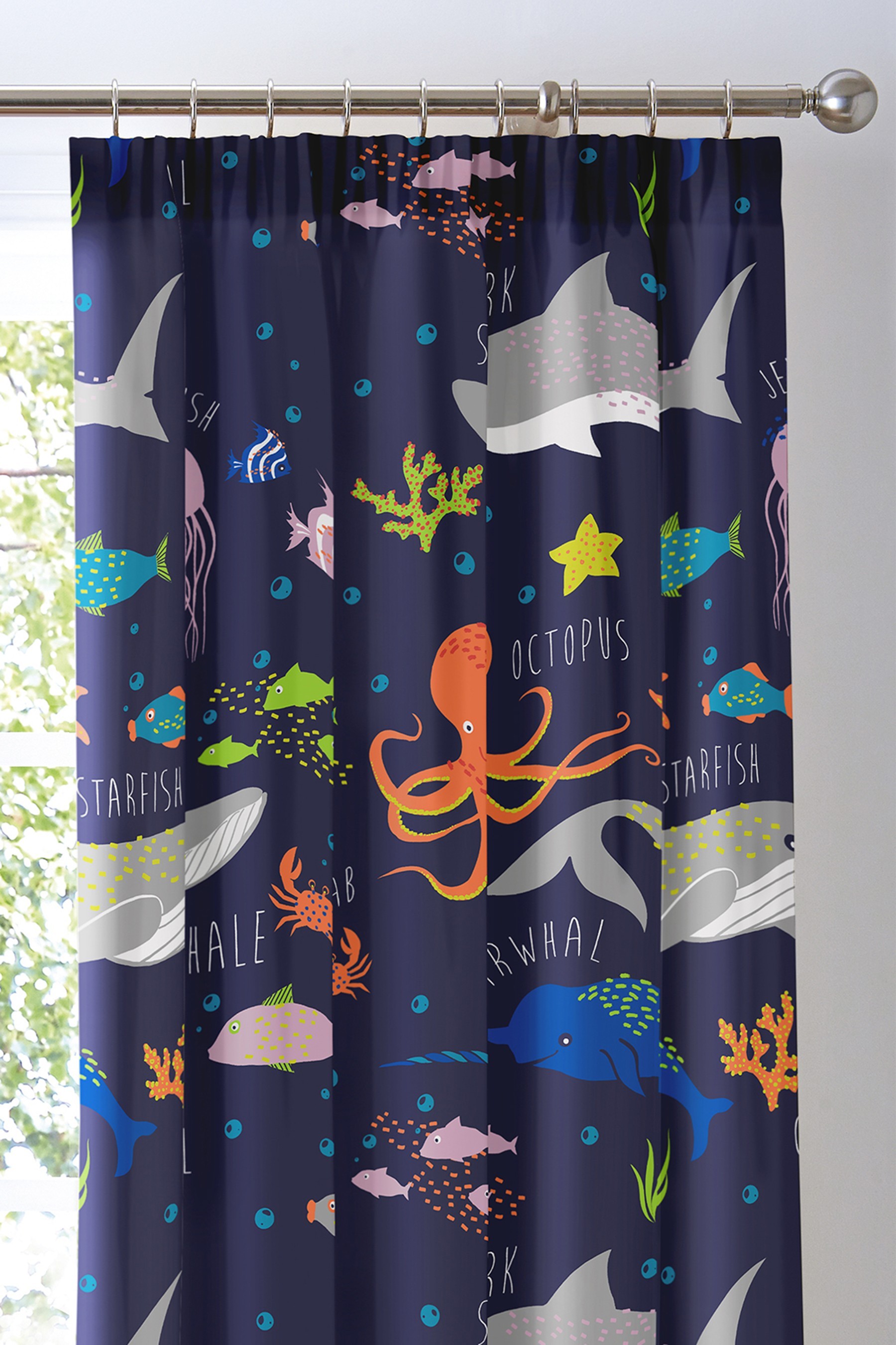 Bedlam Sea Life Glow In The Dark Curtains