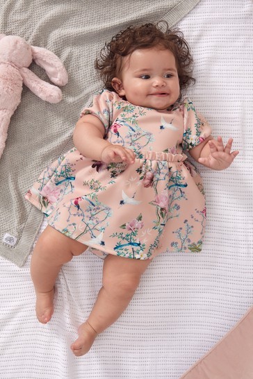 Lipsy Baby Puff Sleeve Dress With Matching Knicker