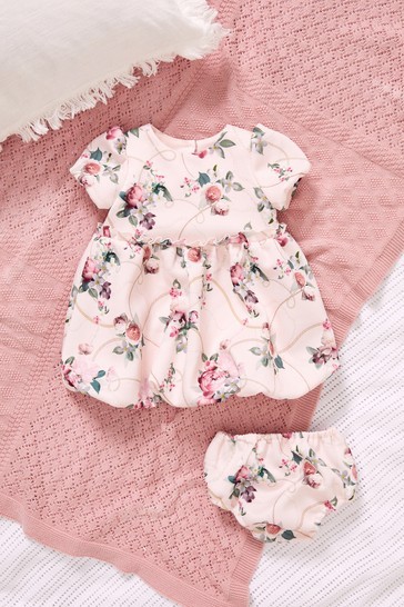 Lipsy Baby Puff Sleeve Dress With Matching Knicker