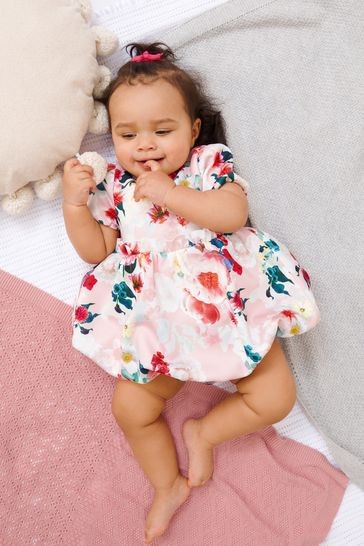 Lipsy Baby Puff Sleeve Dress With Matching Knicker